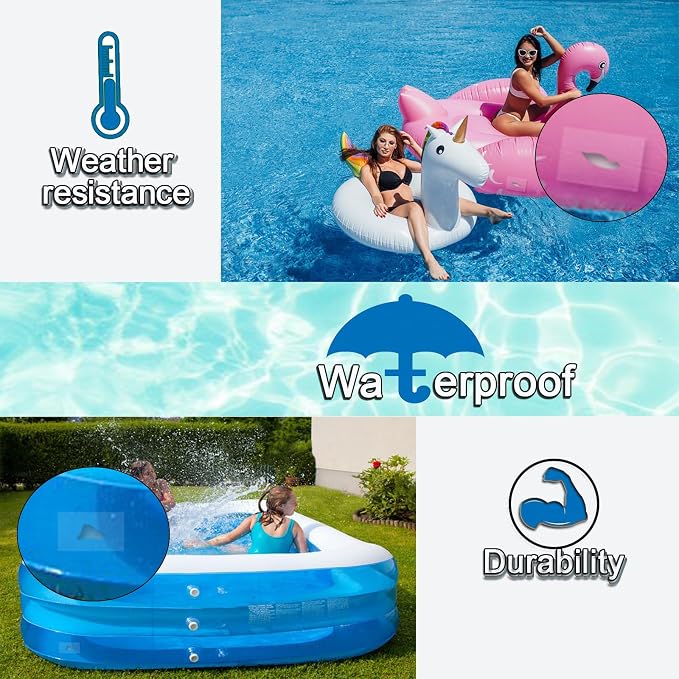 WENSSKKU 6Pcs 3.5X3.5In Inflatable Patch Repair Kit Heavy Duty,TPU Pool Patches Repair Kit for Air Mattress, Swimming Pool,Bounce House,Pool Floats,Swimming Ring and Inflatable Toys,Clear,Waterproof