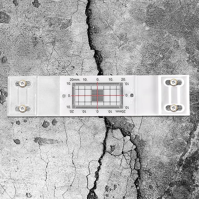 Crack Gauge Monitor， Crack Monitor with Updated Two Fixed adapter | Crack Measure and Record Instrument for Monitoring Wall Deformation and Crack (Pack of 3)