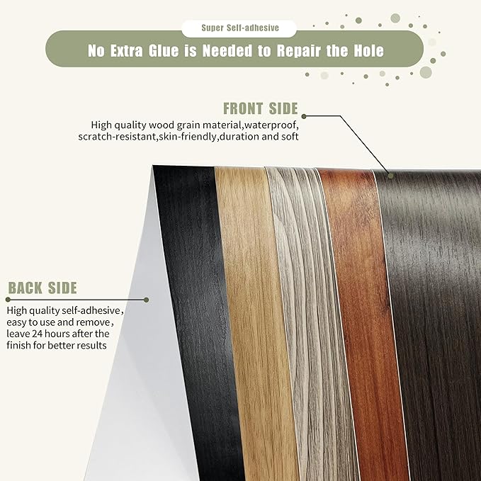 Besezx Wood Grain Tape, 3.9" X15', Self Adhesive Wood Grain Repair Patch for Tables, Chairs, DIY,Baseboards, Doors, Windows, Floors and Furniture Renovation.（Natural Wood Grain）