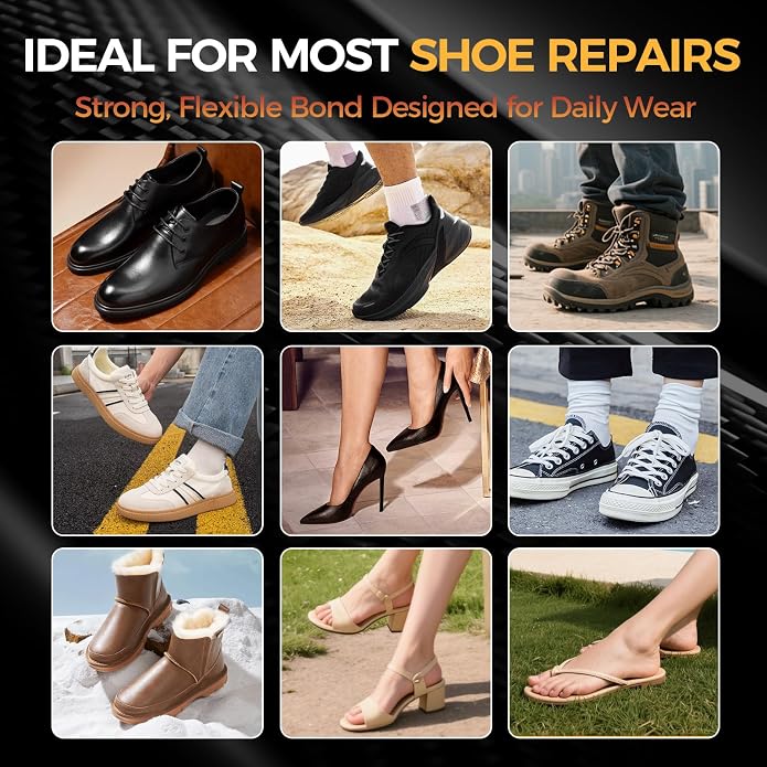 Shoe Glue 30g, Waterproof Clear Shoe Sole Repair Adhesive, Heavy Duty Shoes Glue Fixes Cracks and Debond, Clear-Drying Leather Repair Glue Kit for, Boots, Leather, Sneakers, Rubber, Canvas