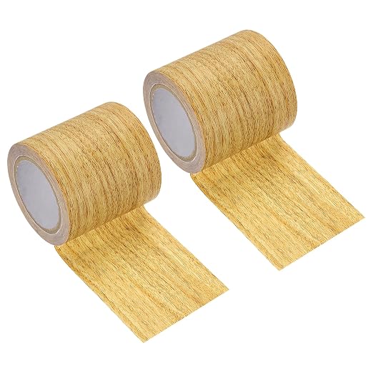 uxcell 2 Pcs Wood Grain Repair Tape, 2.2" x 15ft Self Adhesive Wood Grain Colored Duct Tape Waterproof Repair Patch for Furniture Floor Scratch Fix, Baseboards, DIY Decor, Golden Pine