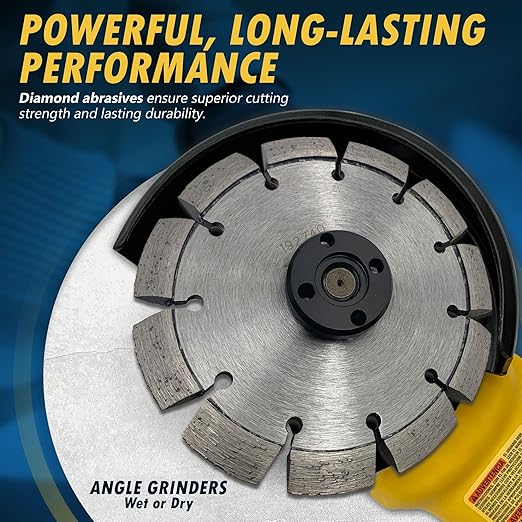 6" Crack Chaser Blade for Cured Concrete, Asphalt Repair or Joint Widen, 0.25" Width, 7/8"-5/8" Non-Threaded Arbor