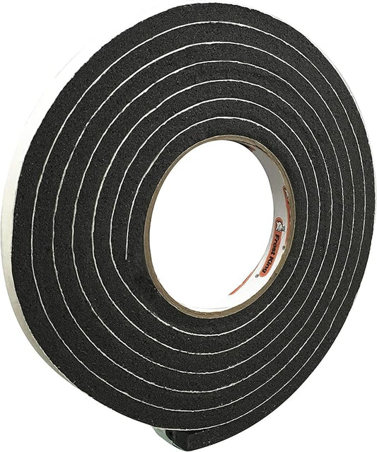 Frost King P Self-Stick Rubber Foam Weatherseal, 1/2" W, 5/16" T, 10 ft L, Black