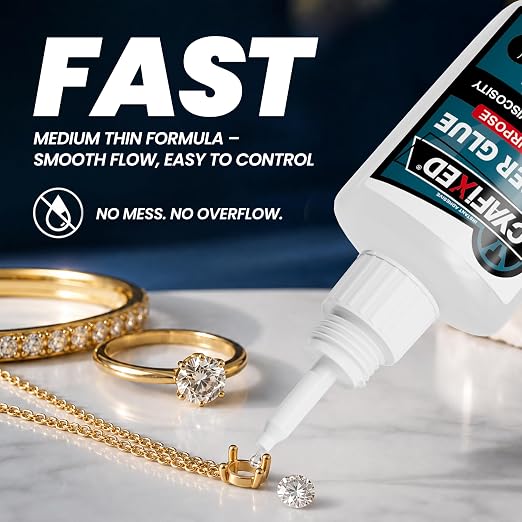 Fast Super Glue 120 Gram, Strong Instant Thin CA Glue with Precision Microtips & Anti-Clog Caps for Wood Ceramic Plastic Glass 3D Prints Model