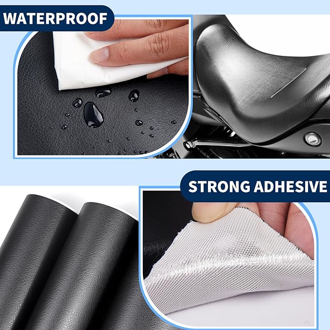 Kangshoon Leather Repair Patches, 35X79 Inch Self-Adhesive Leather Repair Tape, Stretch Vinyl Repair Kit for Couch Furniture Sofas Car Seats (Dark Brown, 35X79 Inch)