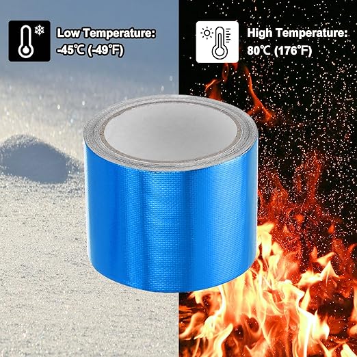 PATIKIL Awning Repair Tape 3-1/8" x 26ft Waterproof Canvas Tape High Adhesive Tear Repair Patch Kit for PVC Tarpaulin Tent Awning Fabric RV Sail Boat Cover, Blue