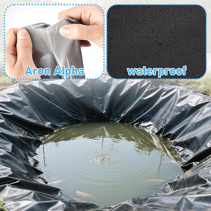3 Pcs 12 x 12 Inches Large Pond Liner Repair Patch Self-Adhesive EPDM Liner Repair Patch Kit Thickened EPDM Pond Liner Seam for Garden Pond Patch Cover Liner Repair