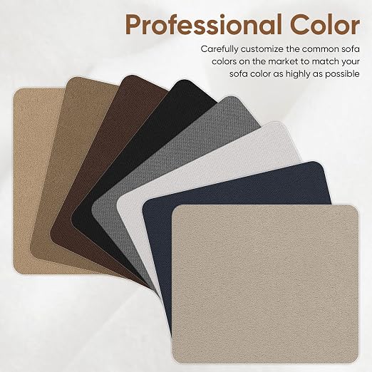 Couch Patch Repair Fabric,6-Piece Self-Adhesive Microfiber Patches,Quick Fix Sofa Chair Car Seat,Furniture,Upholstery Repair Kit. (Light Brown)