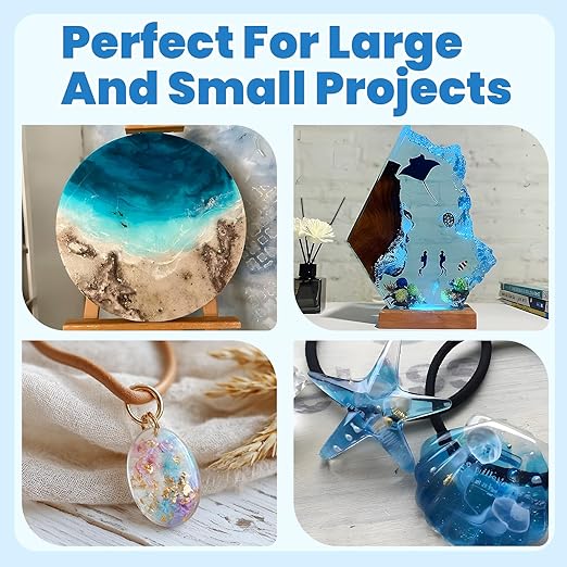 Epoxy Resin Kit, Crystal Clear 1:1 Self-Leveling Resin System with High Gloss Finish for Jewelry Making, Casting, Coating & DIY Craft Projects (2 Gallon)