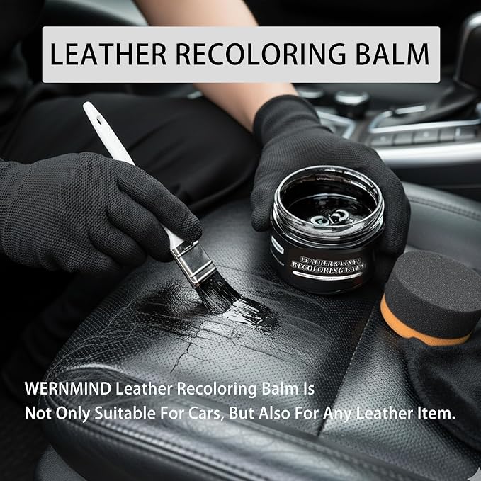 Black Leather Recoloring Balm Color Restorer Scratch Multipurpose Dye Paint Leather Repair Kits for Vinyl Sofas Furniture Faded Leather Couches Car Seats