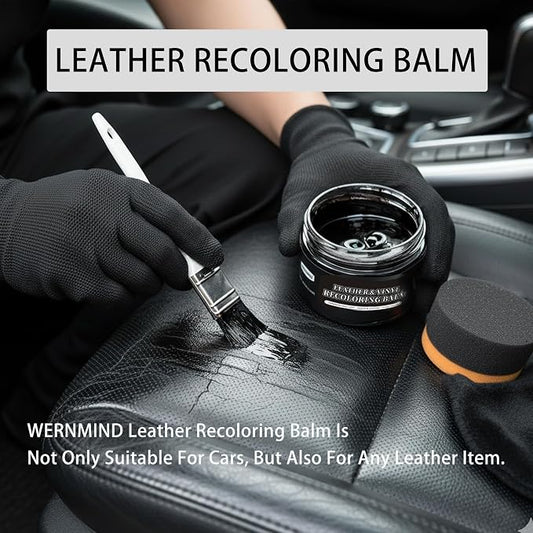 Black Leather Recoloring Balm Color Restorer Scratch Multipurpose Dye Paint Leather Repair Kits for Vinyl Sofas Furniture Faded Leather Couches Car Seats