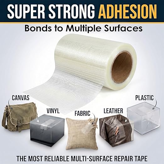 RV Awning Repair Tape, 5" x 39FT Heavy Duty Waterproof Fabric Repair Tape for Camper, Tent, Tarp & Boat Covers, UV Resistant Canvas Patch Tape for Outdoor Tear Repair