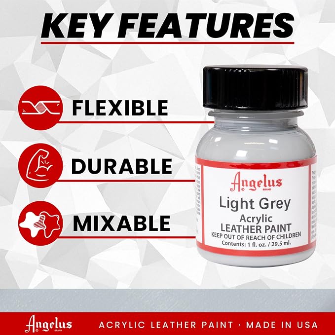 Angelus® Acrylic Leather Paint, Light Gray 1Fl Oz