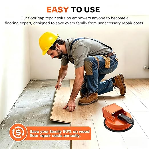 2026 Upgraded Heavy Duty Floor Gap Fixer Suction Cup Tool, Adjustable Height Setter & Countertop Leveling Tool for Vinyl Plank, Wood & Laminate Flooring Installation (Orange Single-Sided)