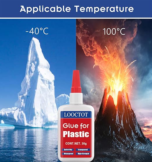 LOOCTOT 30g Plastic Glue,3D Printer Thin Glue,Adhesive for Legos&Miniatures,Toy Car,ABS,PVC;Super Instant Glue Bonding Between Plastics, Waterproof Clear