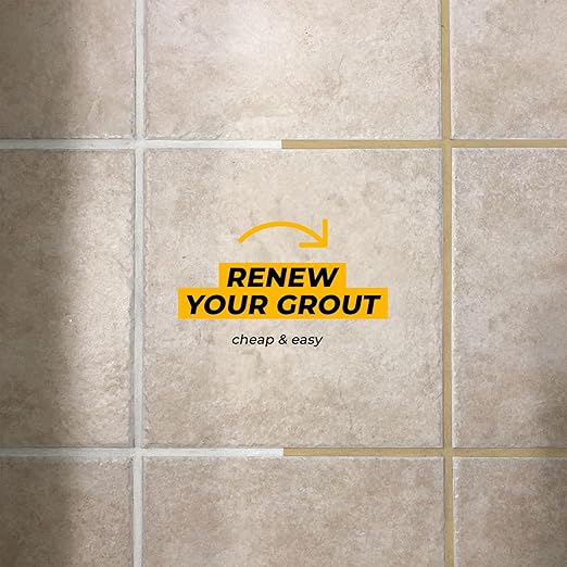 PentaUSA Warm Beige Tile Grout Repair Kit - Premixed Sanded Grout for Bathroom Shower Kitchen Floor, Beige Collection, Water-Resistant Filler Tube with Applicator, Easy DIY Restore (8.8oz / 250g)