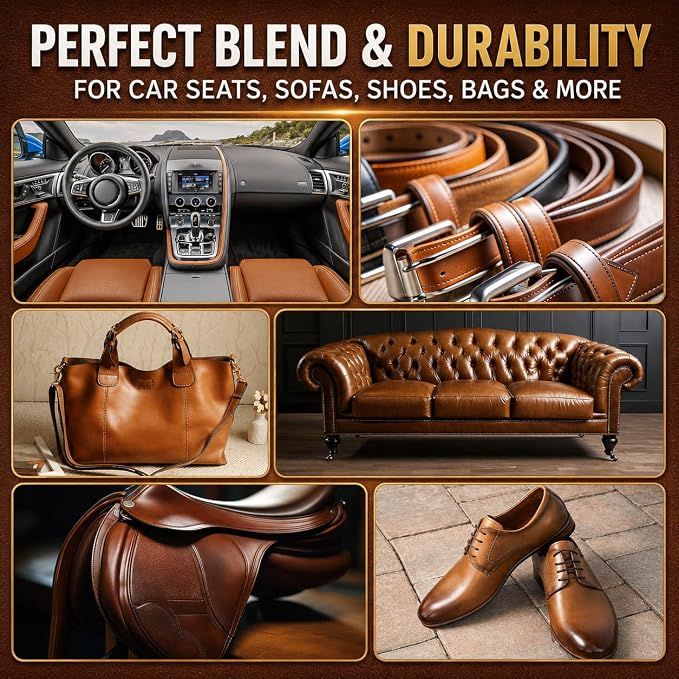 Vigorder Leather Repair Kit for Furniture, Vinyl Repair Kit - Easy DIY Solution to Fix Scratches, Tears, Holes, and Peeling