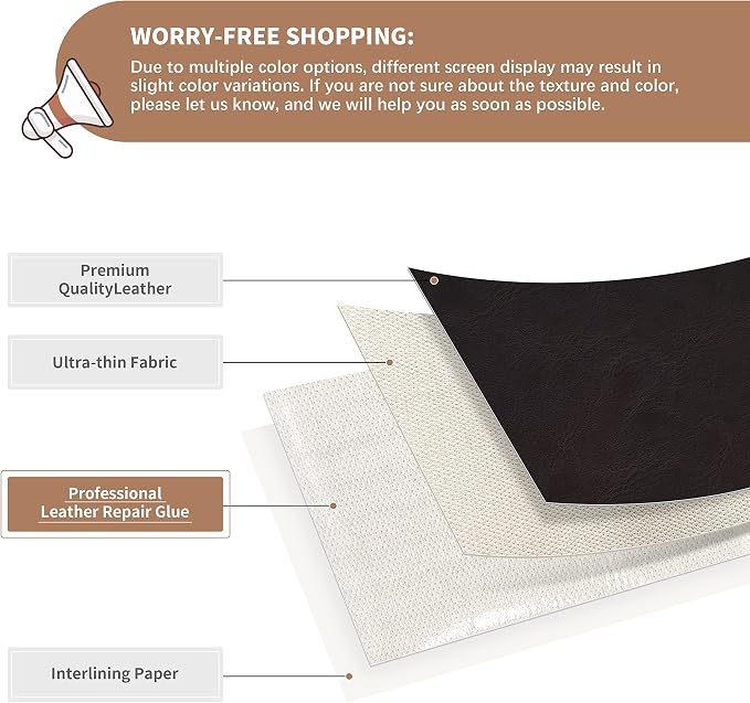 ONine Leather Repair Patch, Self-Adhesive Couch Patch, Multicolor Available Scratch Leather 16X60 Inch Peel and Stick for Sofas(Chocolate Brown)