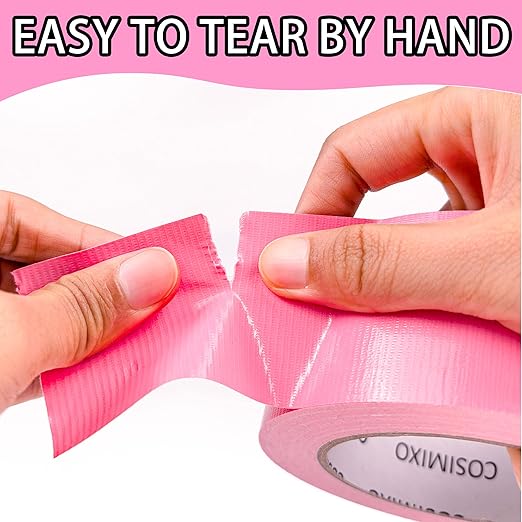 COSIMIXO 5-Pack Pink Heavy Duty Duct Tape, 2 inches x 30 Yards, Strong, Flexible, No Residue, All-Weather and Tear by Hand - Bulk Value for Repairs, Industrial, Professional Use