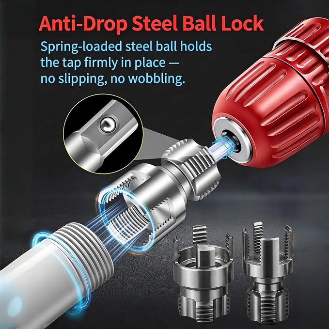 6 in 1 PVC Pipe Threading Tool – Reinforced Hardened Alloy Internal & External Threader Kit for 1/2", 3/4", 1" Pipes, No Chipping No Slippage – Pro Plumbing Tool for DIY Repairs
