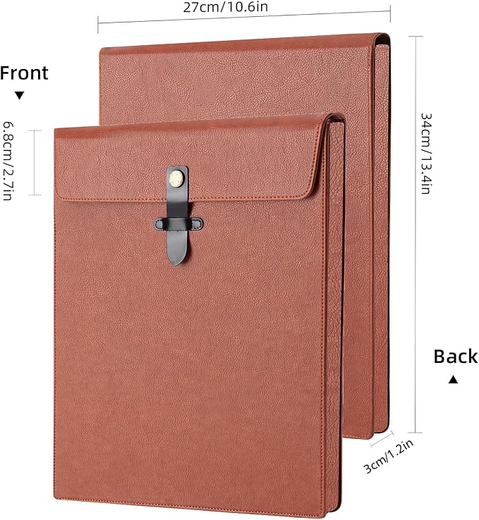 Black PU Leather Thick File Folder, Snap Closure File Organizer, Thickened Important Document Folder, Document Organizer, Laptop Sleeve Notebook Case, A4 Envelopes Filing Folder