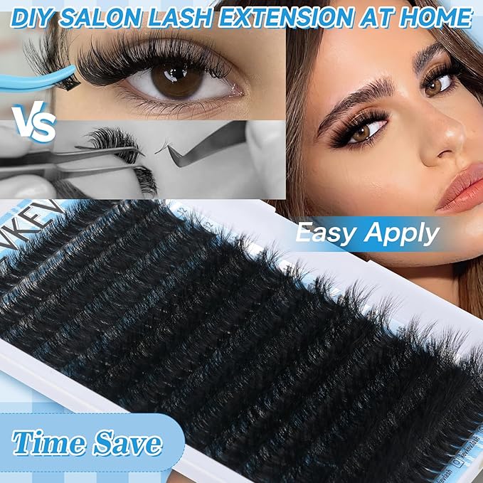 Lash Clusters 3D Volume Eyelash Clusters 10-18mm 100D Thick Individual Lashes280pcs D Curly Cluster Eyelash Extensions Soft DIY Lash Extension At Home(0.05D,100D)