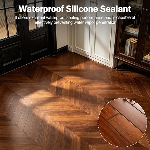 Brown Silicone Caulk Sealant - Caulk for Filling and Repairing Gaps in Wooden Floors, Tile Joints, and Door and Window Frames