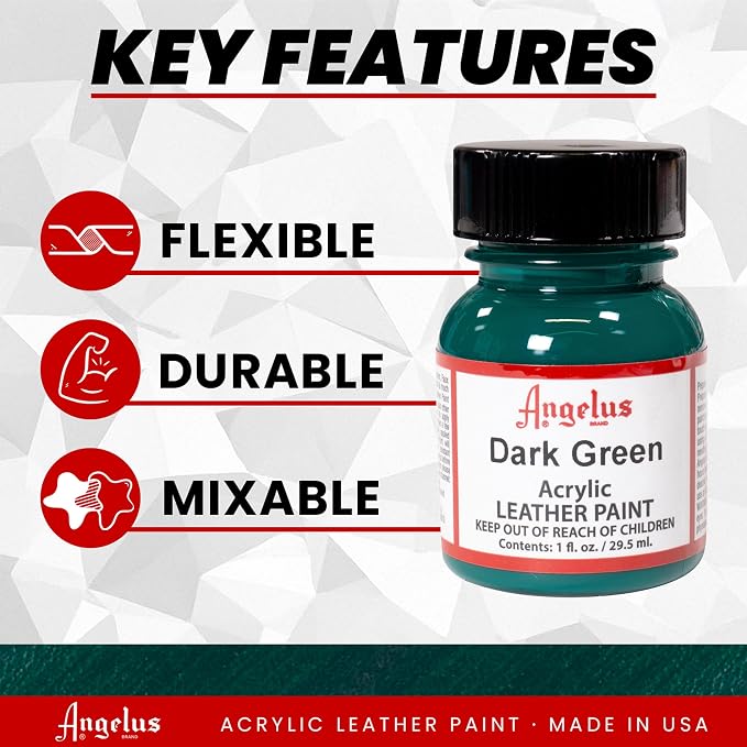 Angelus Acrylic Leather Paint, 1 Fl Oz (Pack of 1), Dark Green