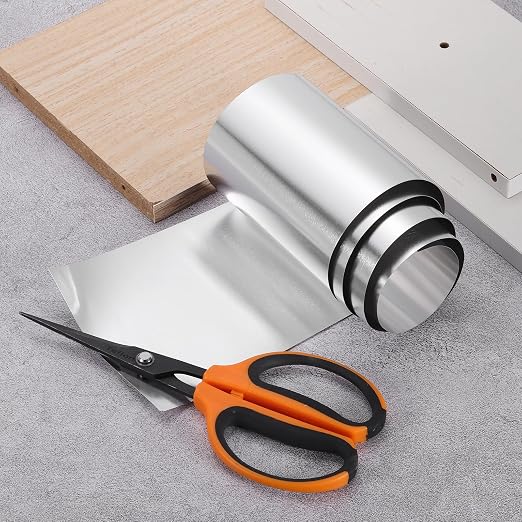 uxcell Aluminum Flashing Roll, 3in x 3.3ft Metal Roof Panels 0.3mm Waterproof Aluminum Sheet Roll for House Repair, Roof Flashing, Sealing Windows Doors, DIY Projects