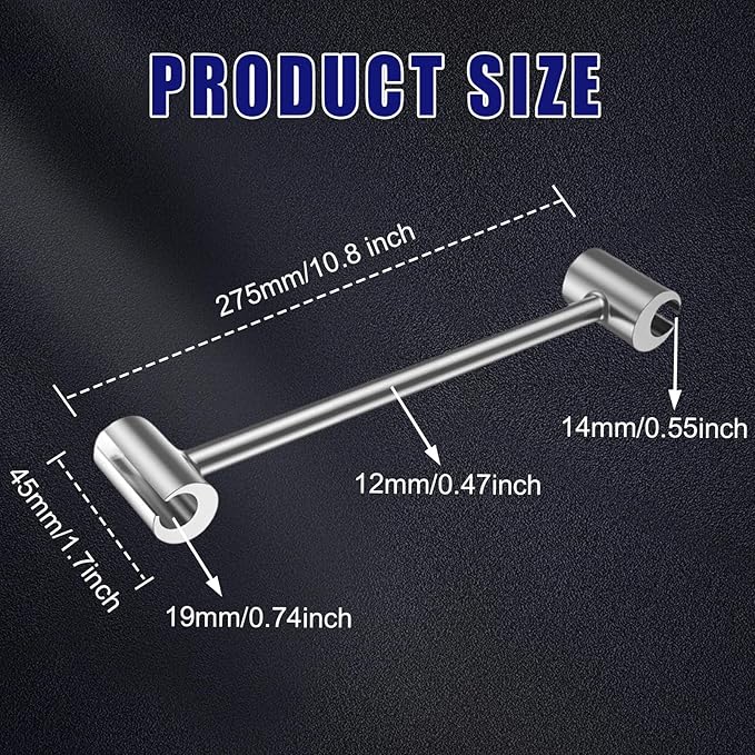 Door Hinge Adjustment Tool, 14-19mm Double Head Heavy Duty Door Hinges Repair Gap Adjusting Wrench Tool for Fireproof Door Anti-Theft Door Residential，Ergonomic Design for Easy to Use