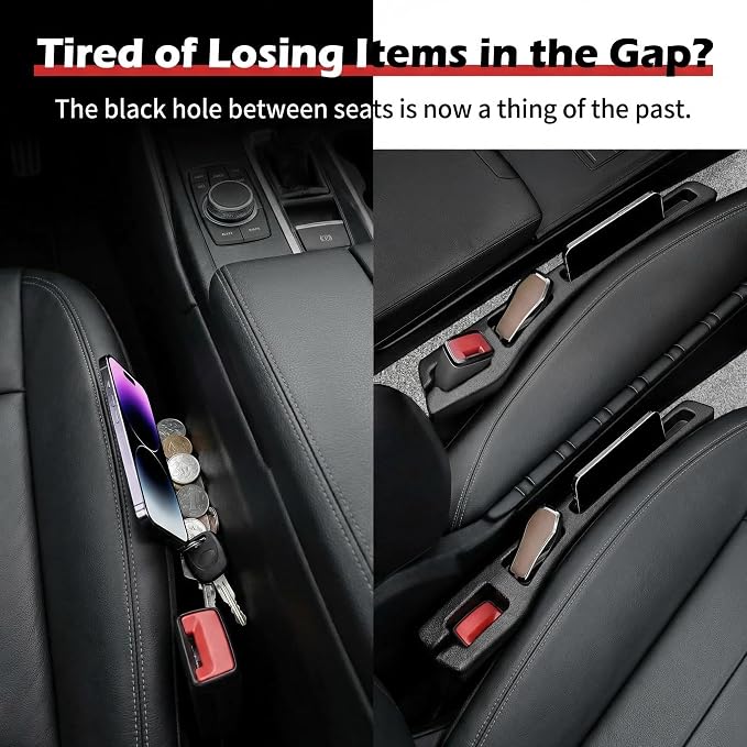 No Drop Seat Guard, Car Seat Gap Filler, Car Gap Filler Organizer, Universal Drop Seat Guards for Cars, Car Accessories Interior Prevent Stop Cellphone Wallet Keys Coins and Card from Dropping