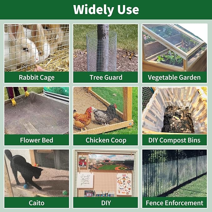 Amagabeli Hardware Cloth 8 inch x 25 ft 1/4 Inch Galvanized Wire Mesh Small Animal Barrier for Foundation Vents Fence Gaps Shed Bottom Chicken Coop Repair Rustproof Critter Blocker Screen DIY Craft