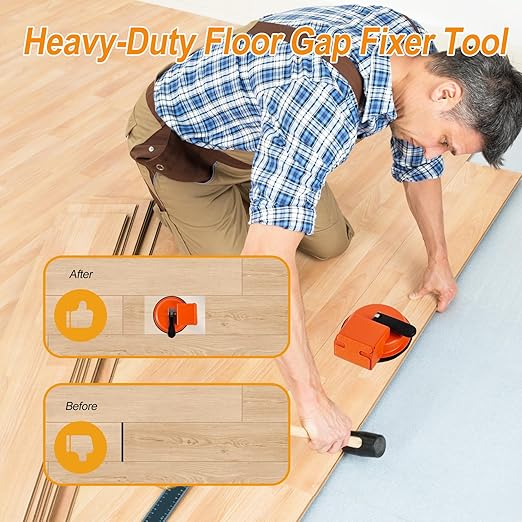 Floor Gap Fixer Tool, Floor Repair Suction Plank Grabber for Closing Gaps in Laminate Floors, Vinyl Plank, Hardwood, Tile, Heavy Duty Plank Grabber Fixer Tool with Pump Suction & Sticky Pads