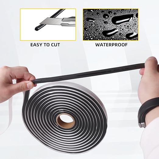 Butyl Sealant Tape – 14.76Ft Butyl Rubber Sealant,Promote Sealing Purpose- autty Tape for Automotive (Car, RV, Marine) for Installing Car Part, Windows, Doors and Windshield etc.(Heating Before Use)