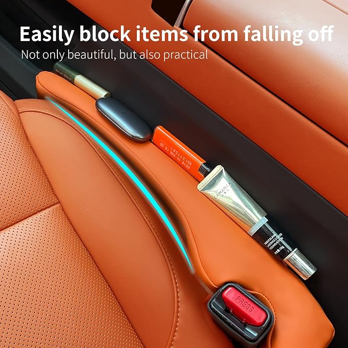 Inflatable Car Seat Gap Filler, Air Bladder Leak Proof Plug for Car Seat Cracks, Universal Fit Easy Installation to Prevent Items from Falling - No Tools Required, Back Seat Safe Grey