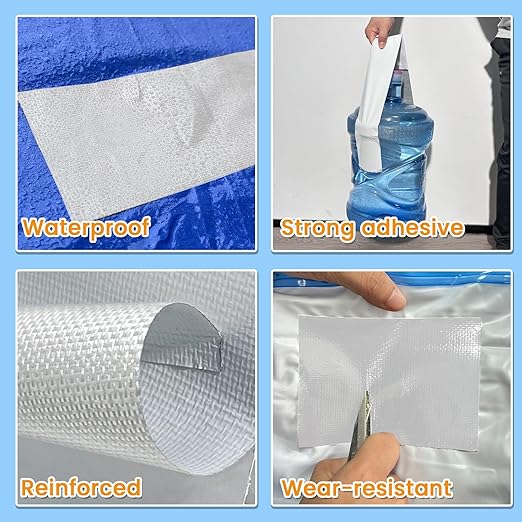 Tikfoam Waterproof Repair Tape for Fabric, Awning, RV Roof, Underbelly, Tarp, Tent, Sail and Boat Cover Outdoor Repair Patch, Heavy Duty, UVproof, Multipurpose White
