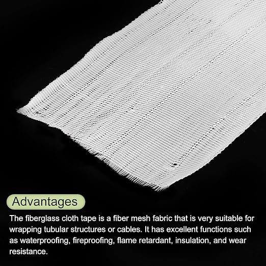 MECCANIXITY Fiberglass Cloth Tape Fiberglass Mesh Glass Fiber Mesh Woven Fiberglass Fabrics Insulation Tape 25m(27.3 Yard) x140mmx0.17mm for Reinforcement Repair