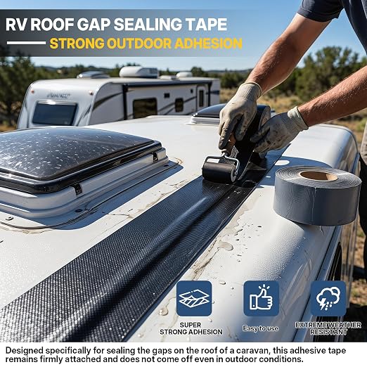 32.8ft X 4in EPDM Rubber Roofing Seam Tape, Self Adhesive Butyl Sealant Tape Waterproof Sealing Tape for Roof Patch & Repair, Peel and Stick Roofing Patch for RV, Pipe, Window Sill, Boat Sealing