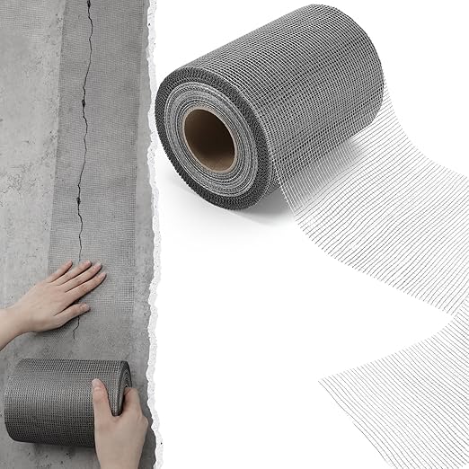 150 ft x 6 Inch Cement Board Joint Tape Self Adhesive Durable Gray Fiberglass Mesh Drywall Mesh Repair Tape for Cement Board Joints Repairing, Sealing and Strengthening