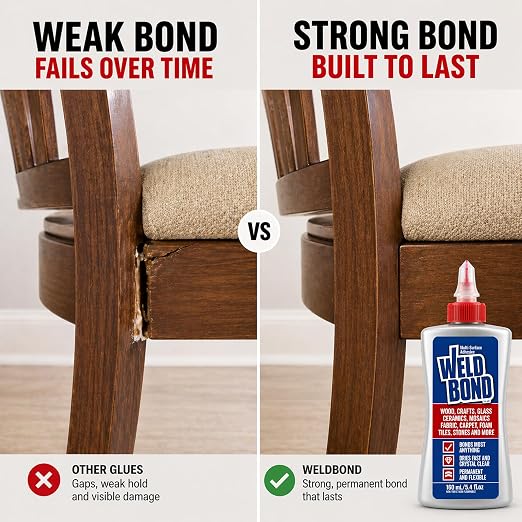 Weldbond Multi-Surface, Non-Toxic Glue, Bonds Most Anything! Use as Wood Glue or for Glass Crafts Ceramic Tile Mosaic Porcelain Stone Fabric Carpet & More. 4-Pack of 5.4oz /160ml
