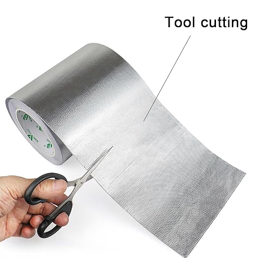 BOMEI PACK Adhesive Aluminum Foil Heat Shield Tape 1 Pack 6inch x 66ft,Barrier Fiberglass Thermal Insulation Reflective Material High Temp Protectionn