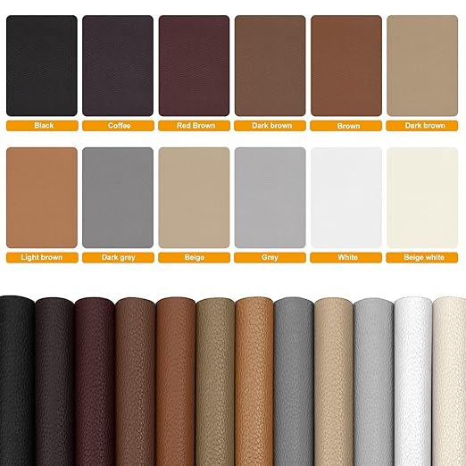 Leather Repair Tape Patch, 17" x 79" Self Adhesive Leather Patches for Furniture,Vinyl Repair Kit for Car Seat, Couch, Chairs, Boat Seat, Sofa Classic Red Brown