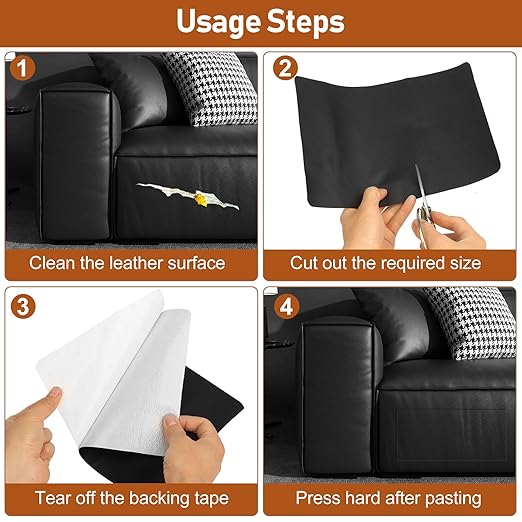 Leather Repair Patch 8x11 inch 2 Pcs, Self Adhesive Vinyl Repair Patch Kit, Leather Patches for Furniture, Couches, Car Seats, Cabinets, Wall, Handbags - Dark Grey #1