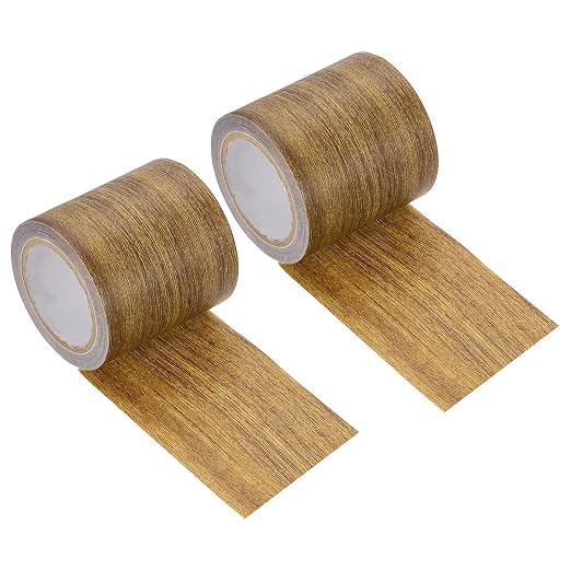 uxcell 2 Pcs Wood Grain Repair Tape, 2.2" x 15ft Self Adhesive Wood Grain Colored Duct Tape Waterproof Repair Patch for Furniture Floor Scratch Fix, Baseboards, DIY Decor, Brown Oak