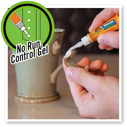 Gorilla Super Glue Gel, Clear Glue, Four 3 Gram Tubes (Pack of 2) - All Purpose and Fast Setting for Projects and Repairs