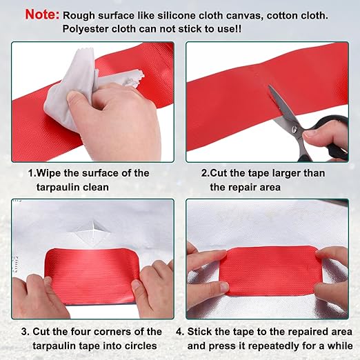 PATIKIL Awning Repair Tape 12" x 26ft Waterproof Canvas Tape High Adhesive Tear Repair Patch Kit for PVC Tarpaulin Tent Awning Fabric RV Sail Boat Cover, Black