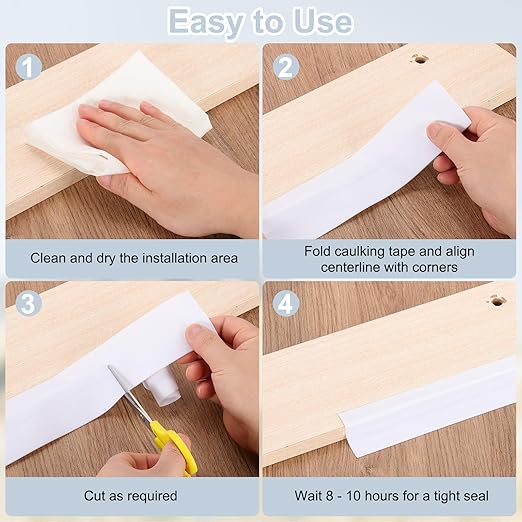 PATIKIL 1" x 3.3 ft Caulk Tape, Caulk Strips PVC Self Adhesive Caulking Tape Waterproof Edge Protectors for Bathroom Accessories Kitchen Countertop, Green