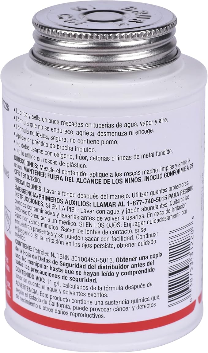 Pipe Joint Compound, 8 oz., Gray