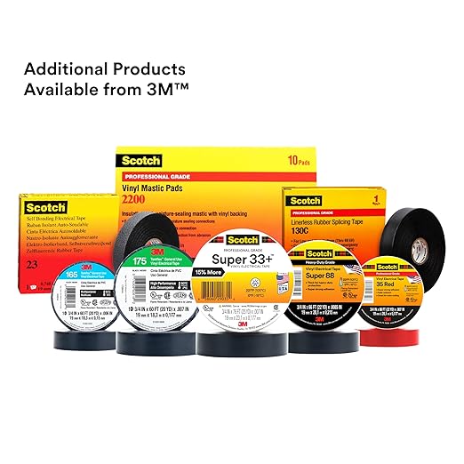 3M Scotch Vinyl Electrical Tape Super 88, 1-1/2 in x 44 ft, Black, 10 Rolls, Premium Grade, Rubber Resin Adhesive, PVC Backing, All-Season Heavy Duty Electric Tape
