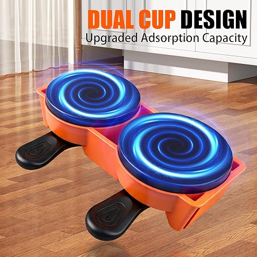Dual Suction Cup Floor Gap Fix Tool - 15° Angled Double-Sided Strike Laminate Flooring Repair Kit with 10 Pads, Heavy Duty Plank Puller for Hardwood Vinyl Floor Installation Tool